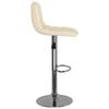 Bar Stool Set of 2 Cream Fabric