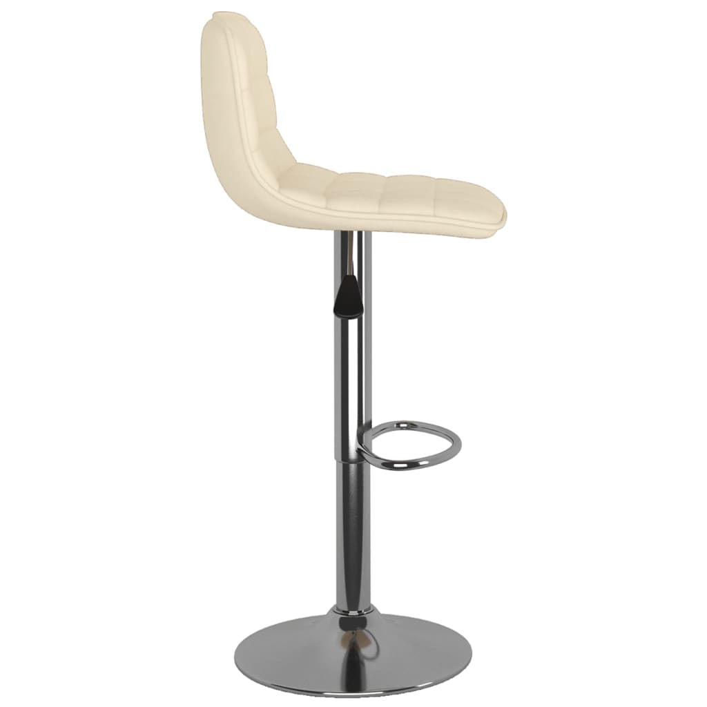 Bar Stool Set of 2 Cream Fabric