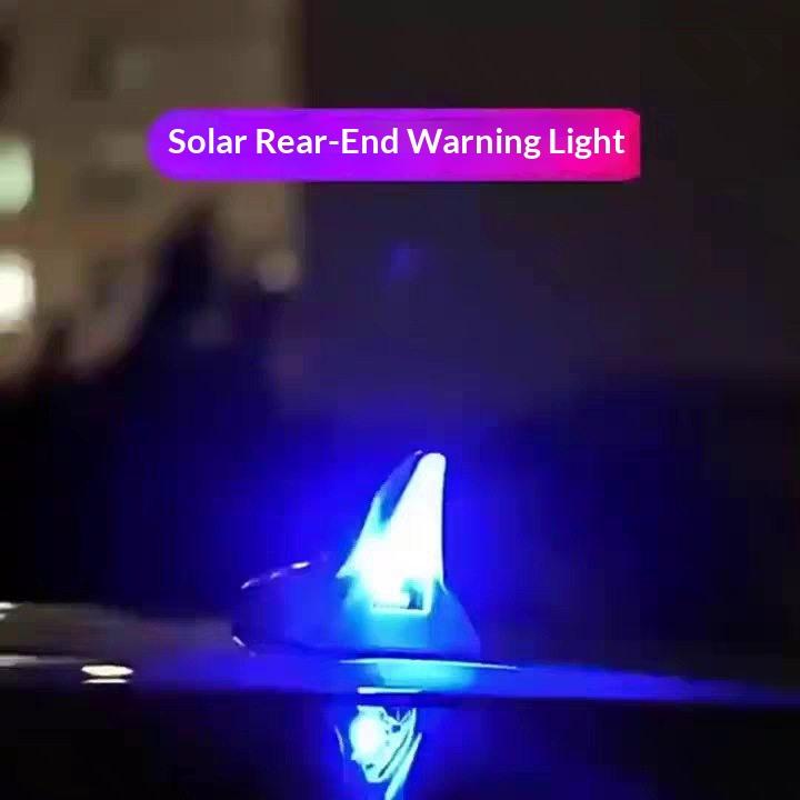 Solar Powered Car Shark Fin Anti Collision Warning Light 8 LED Flashing Waterproof Auto Safety Strobe Roof Decorative Light