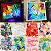 100g Clear Glass Mosaic Tiles Arts Multi Color Home Wall Decoration Mosaic Piece DIY Mosaic Making Stones for Craft Hobby