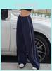 Streetwear Casual Pants With Elastic Waist For Women 2025 Summer Loose Fit Cotton Blend