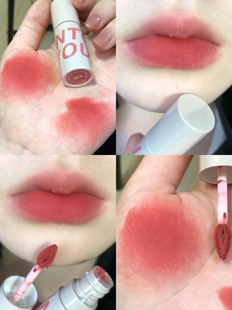 Olive Skin Whitening Lipstick Intoyou Air Lip Mud 2.0 New Version C101 Jumping Peach C103 Lip Gloss with Fine Shimmer