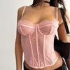American-Style Sexy Sling Vest Inner Match Outwear Corset Silm Slimming and Short Lace Lace Fishbone Waist Girdle Tops