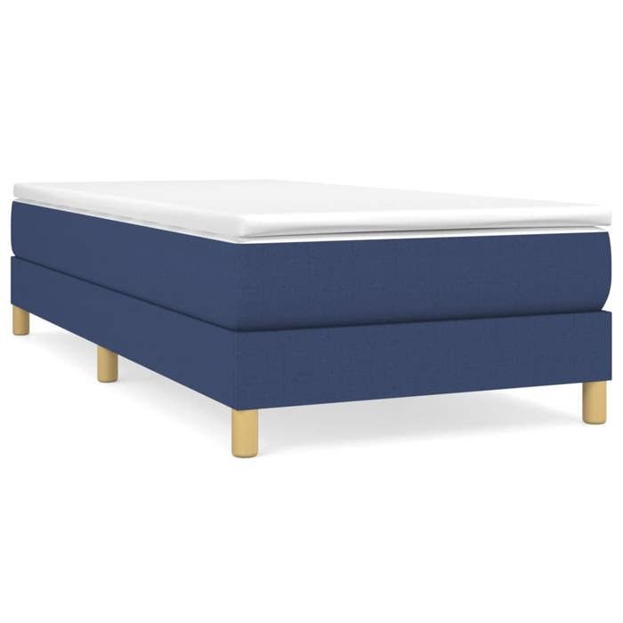 3144149 vidaXL Divan Bed with Mattress Blue 90x200 Cm Fabric