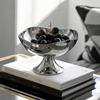 Metal Fruit Tray, Desktop Decor, Ornament, Snack Storage Tray, Pedestal Fruit Plate, Serving Tray for Living Room
