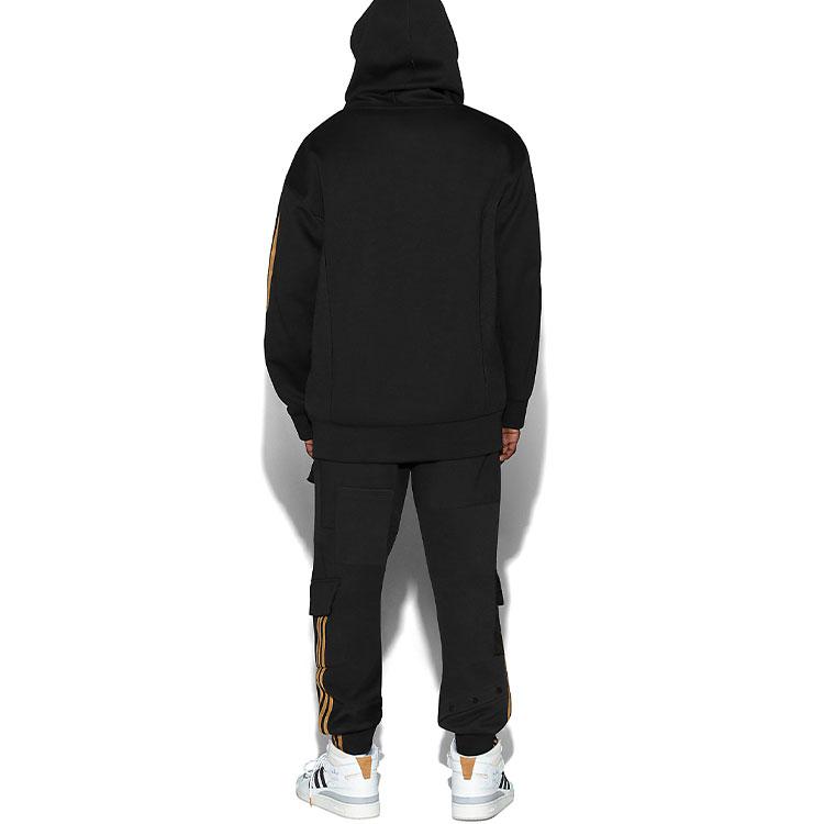 Adidas X Ivy Park Embroidered Logo Ribbed Collar Sports Hoodie Men Hoodies Black GT9085