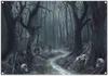 7x5ft Halloween Friedhof Skelette Kulisse Horror Wald Banner
