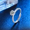 925 Sterling Silver Fashion Light Luxury Six-claw Zircon Bud Ring Birthday Party Anniversary Wedding Gift