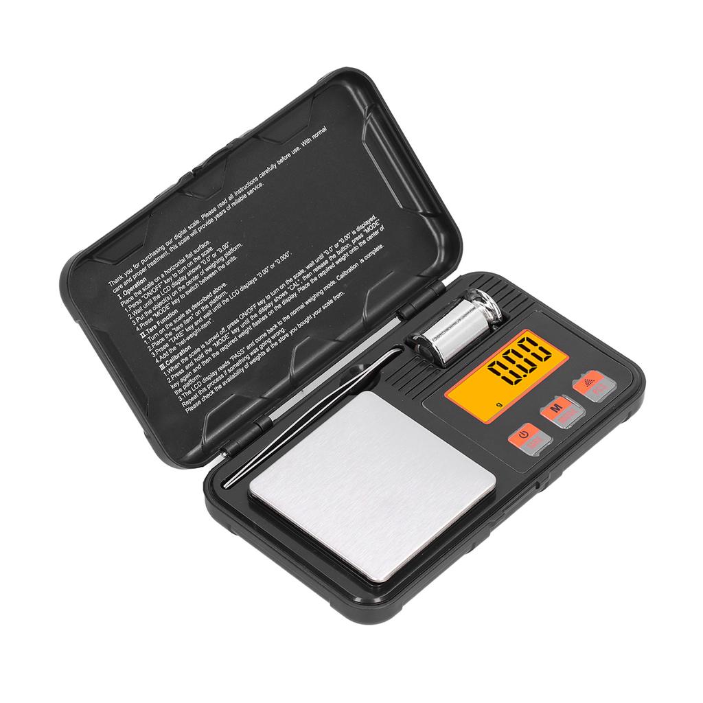200g/0.01g Jewelry Scale LCD Display Mini Portable Electronic Balance Scale with Weight Tweezers