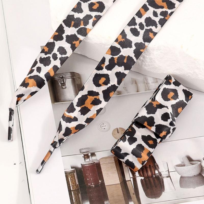Leopard Print Flat Shoelaces For Casual Shoes Sports Sneakers Boots Soft Polyester Shoe Strings Footwear Accessories