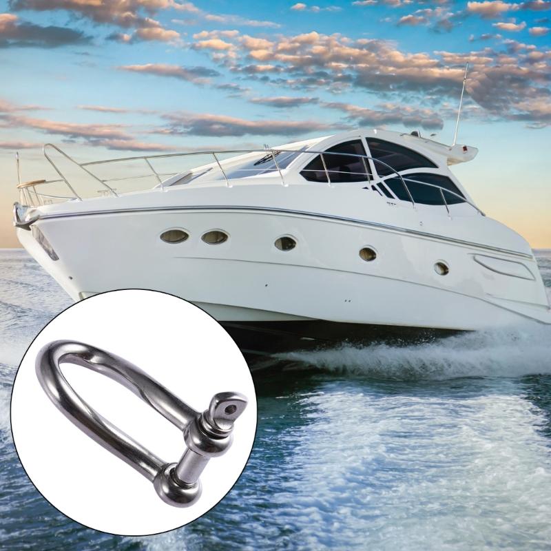 Stainless Steel Screw Pin Twisted Shackle Heavy Duty Shackles Marine Riggings Accessories for Connecting Chain and Rope