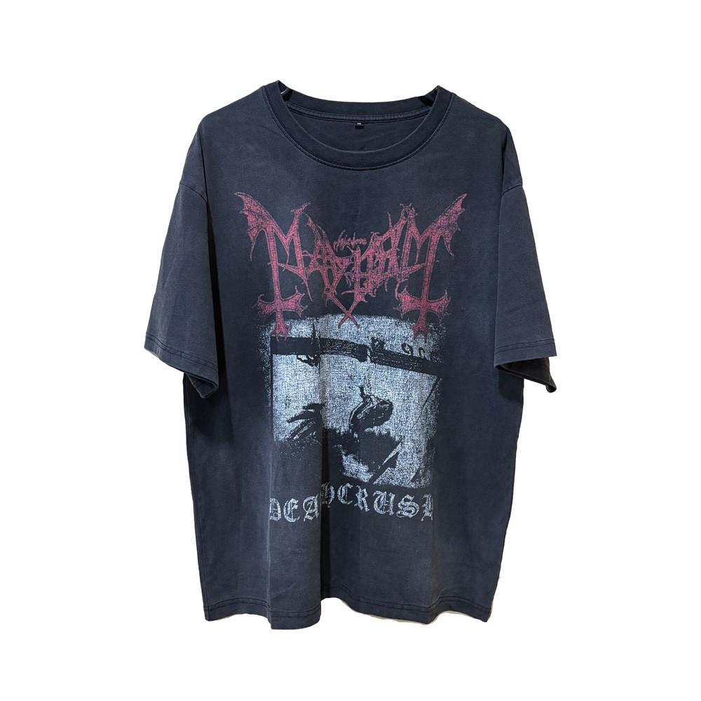 Mayhem Deathcrush TShirt  Black Metal Tee Vintage Style Band Shirt  DSBM Tee Unisex T-Shirt XL