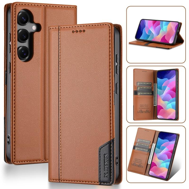 

Magnetic Anti-theft Brush Leather Wallet Card Phone Case for Samsung Galaxy S25 Edge S24 Ultra S23 Plus S22 S21 S20 FE S10 Cover Samsung S10 (4G)