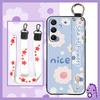 Durable Wristband Phone Case For Samsung Galaxy A16 5G/SM-166P/E Back Cover Waterproof Anti-dust Protective Flower Ring