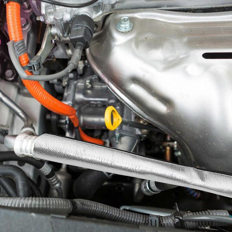 Durable Silver Fiberglass Heat Shroud Sleeve for Car High Temperature Resistance Easy Installation 1.5 inches