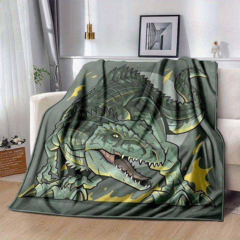 1pc Fiery T-Rex Blanket  Soft Throw for Home Decor, Gift Idea, Suitable for All Seasons, Living Room, Travel, Camping, Car Blankets