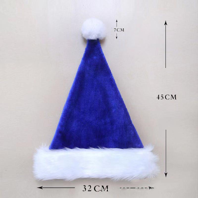 Plush Christmas Hats Red Blue Green Black Santa Claus Hat Adult Children Hats Merry Christmas Decor Happy New Year 2024
