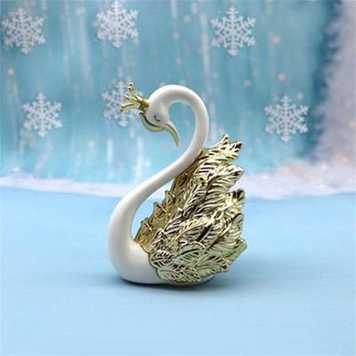 Romantic Crown Swan Baking Ornaments Cake Dessert Baking Wedding Cake Decoration Supplies Beautiful Swan West Point Arrangment
