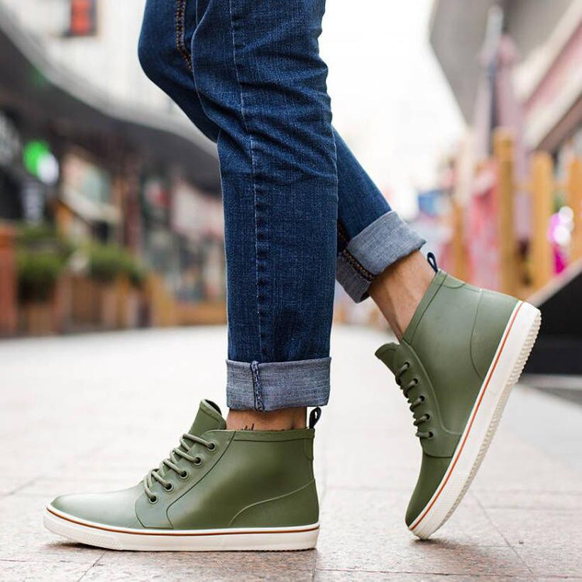 Rainboots Slip Water Shoes Fishing Boots Short Rubber Rain Boots Man Bot Garden Boots Men Lovers Shoes H453