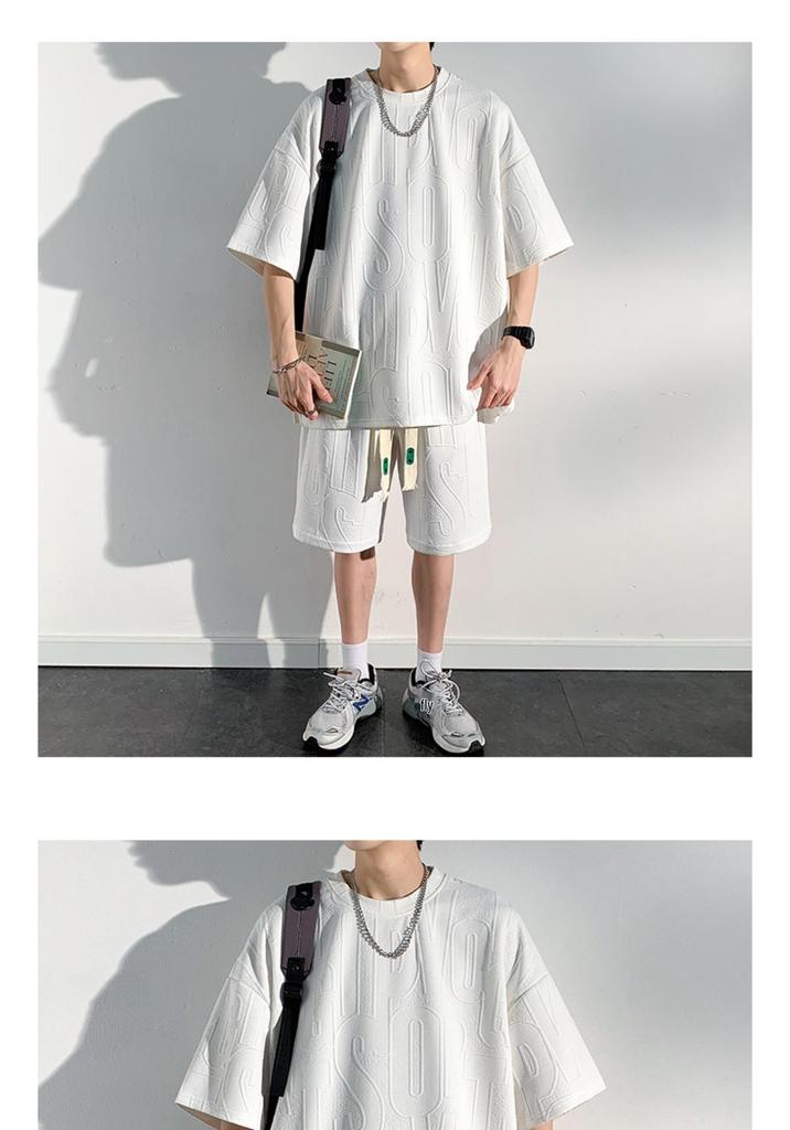 Men's Plus Size Casual Summer Two-Piece Set: Short-Sleeve T-shirt & Shorts