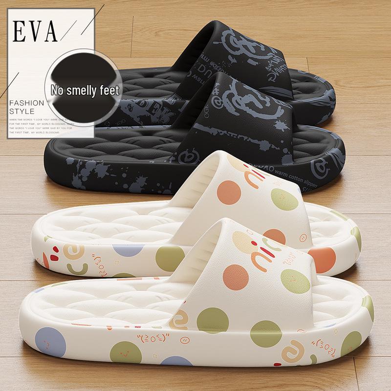 Women's Leakproof Cartoon Print Quick-Dry Slippers - Anti-Slip Soft Sole Sandals for Summer