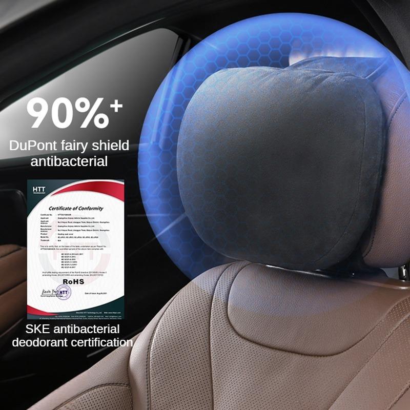 LEIBOO Cotone Memory Poggiatesta per Auto Supporto Collo Accessori Auto Sedile Classe Morbido Universale Regolabile Cuscino Auto Cuscino Poggiatesta Collo