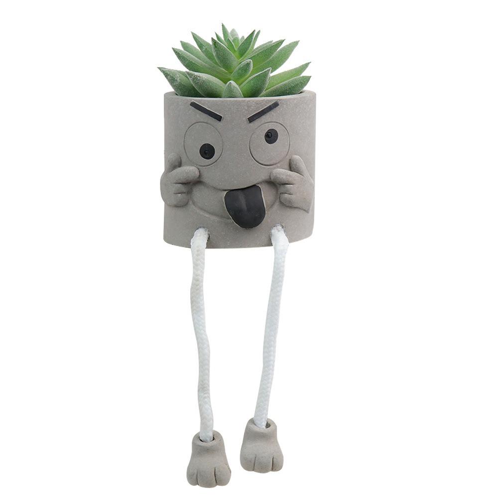 

New Cute Artificial Green Plants Simulation Cartoon Doll Flowerpot Simple Plastic Fake Plants Home Decor Ornaments
