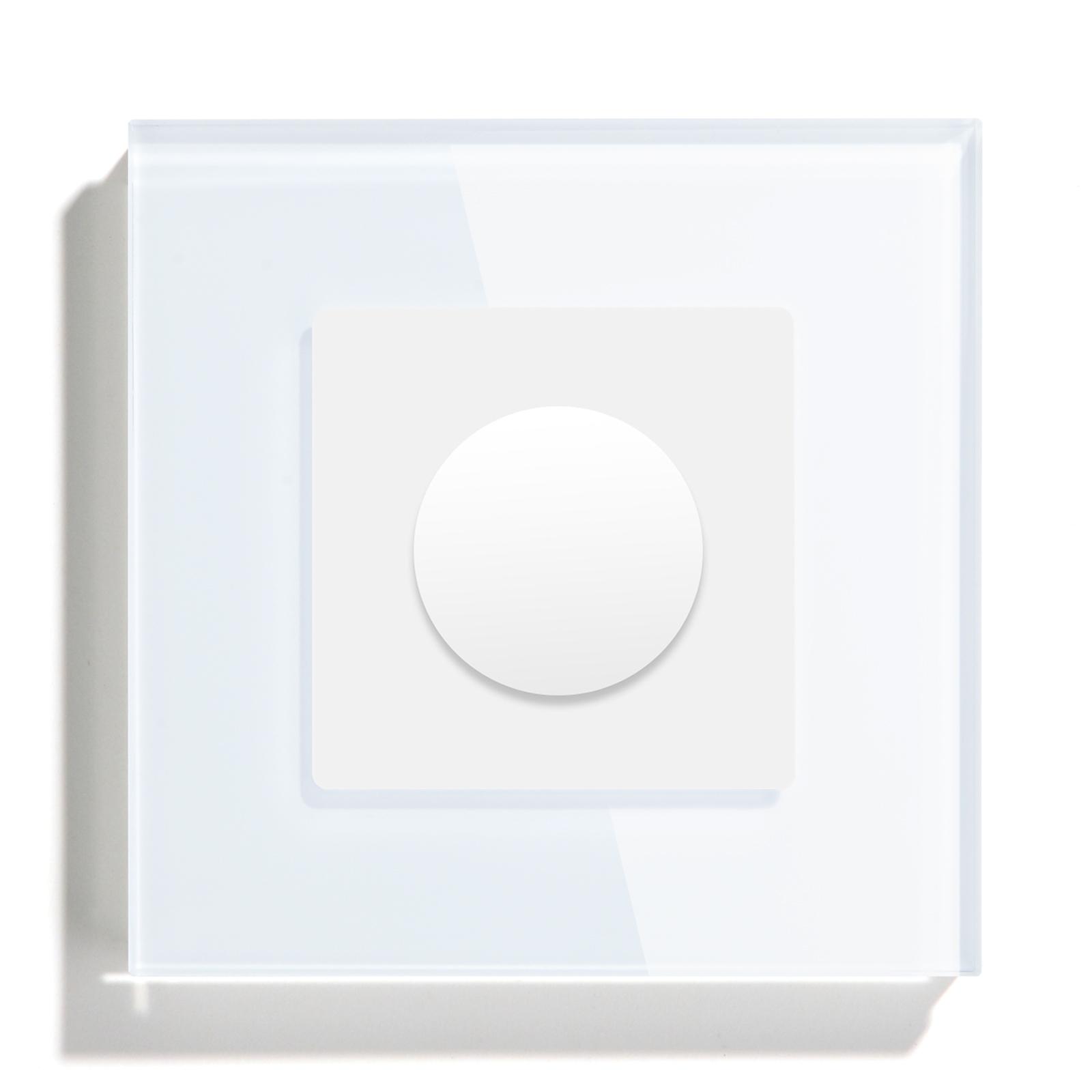 

BSEED Dimmer Light Switch Adjustable Rotary Knob Crystal Glass Mechanical LED Dimmable Brightness Memory Wall Mounted Switches EU standard білий