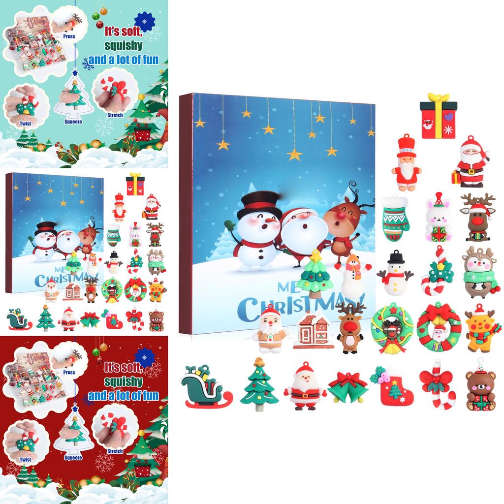 Santa Claus Christmas Advent Calendar Pvc 3d Iconic Figures For Holiday Party Decor And Gifts