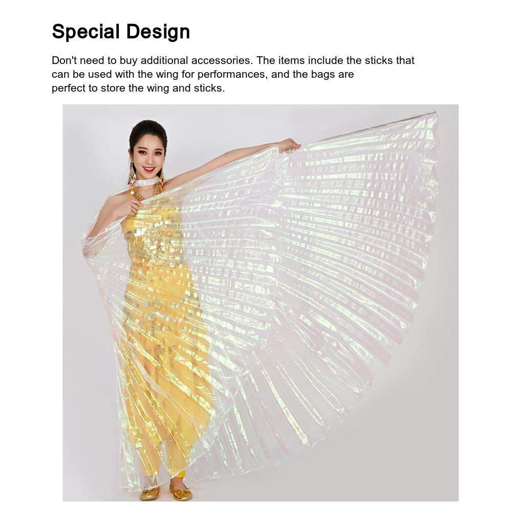 Belly Dance Wing with Telescopic Stick Adult Costumes for Performances Halloween Carnival Parties Shows Accessories
