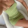 European and American Fashion Trends Summer Women's Solid Color Sexy Strap Short Skirt High Waist Dress