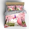 Unicorn Blossom Spring Decor Set Soft Comfortable Duvet Cover Bedding Set Included 1*Duvet Cover & 2*Pillowcases, Gift