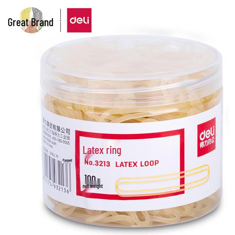 Deli 3213 Office Rubber Bands, 100g 5-Tube Pack