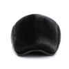 Winter Warm Forward Hat Men's Peaked Cap Middle-aged and Elderly Mink Fur Hat Plus Velvet Ear Protection Dad and Grandpa Hat