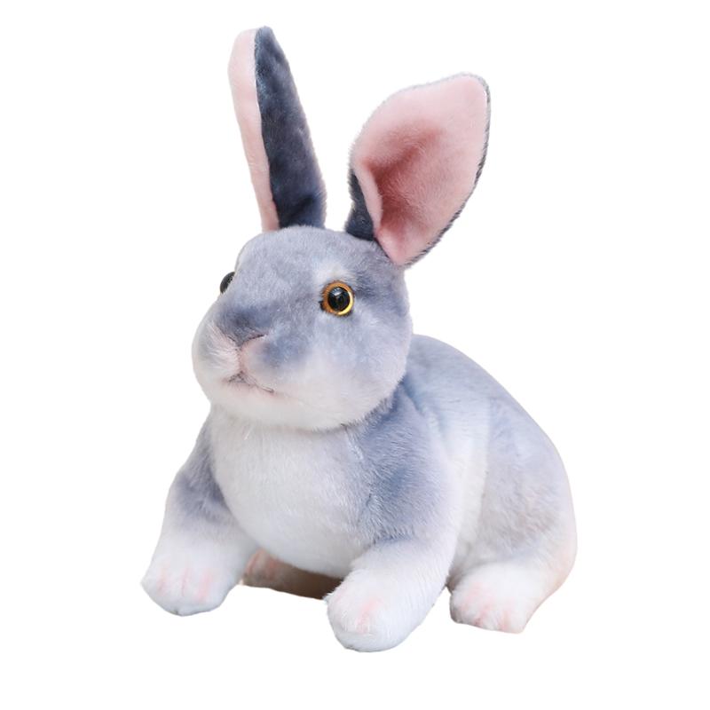 16cm Squatting Rabbit Plush Toy Simulation Animal Doll Skin Friendly Soft Sleeping Companion Easter Birthday Gift for Kids
