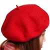 Moda quente lã mistura inverno feminino menina boina artista francês gorro chapéu cor sólida casual boné de esqui