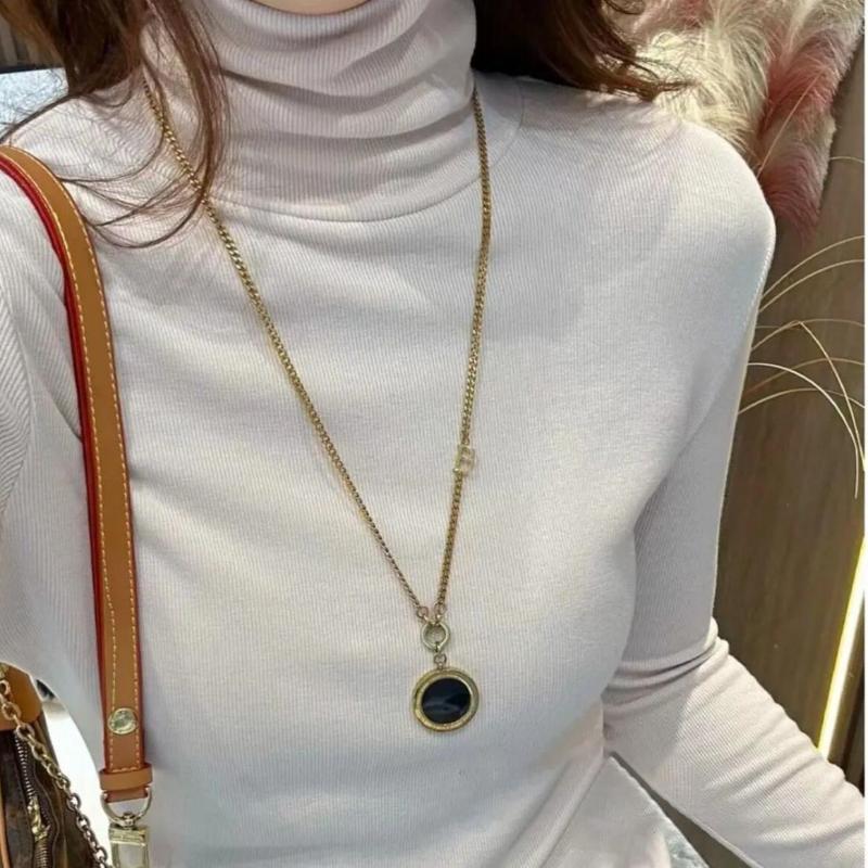 Nové podzimní zimní tričko s vysokým límcem a broušenou základnou pro ženy, stylové všestranné, slim fit, módní elegantní top