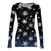 Women's  Slim Bottom T-shirt Fashion Casual Gradient Printing Round Neck Pullover Long Sleeve Top