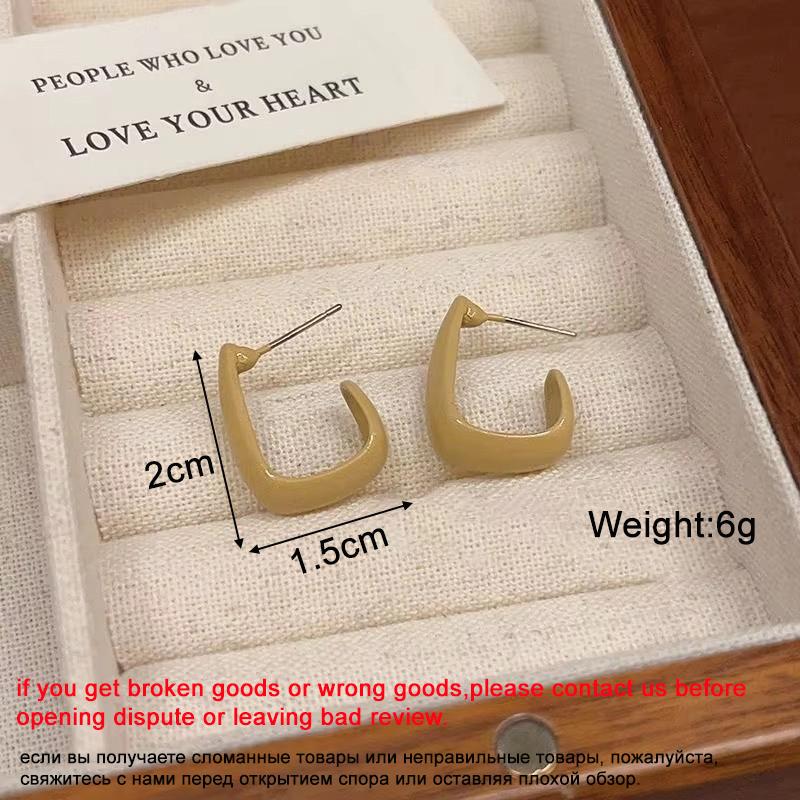 New Square Long Hanging Earrings for Women Colorful Enamel Geometric Statement Dangle Earrings Girls Drop Earrings pendientes