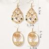 Fashion Retro Inlaid Colored Zircon Water Drop Earrings Creative Hollow Personality Versatile Women's Ear Jewelry Batch
