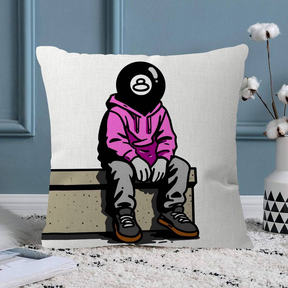 Black And White No Ball Art Pillow Cushion Cover Pillowcase Living Room Sofa Home Decor Customized