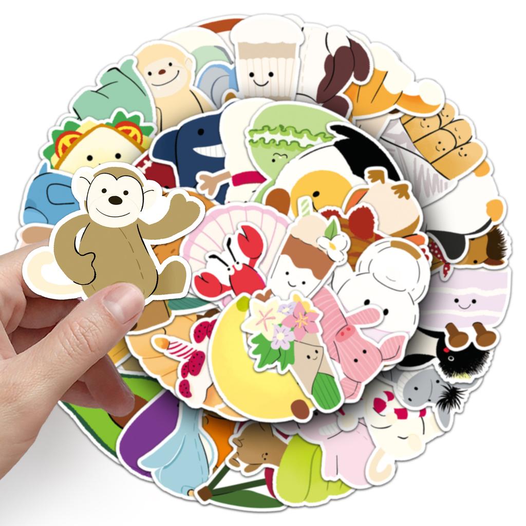 50 Hand-painted Graffiti Stickers Cartoon Cute Children's Gourmet Card Decorative Suitcase Stationery Stickers
