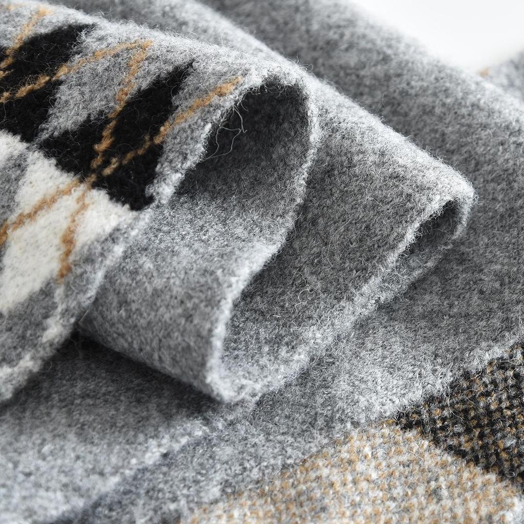 Kids' Diamond Knit Scarf - Parent-Child Style, Warm & Windproof for Autumn/Winter Korean Style.