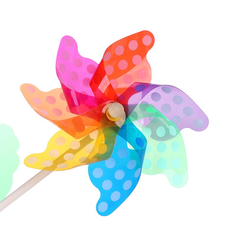 24cm Wood Windmill Garden Yard Party Outdoor Wind Spinner Ornament Kids Toys