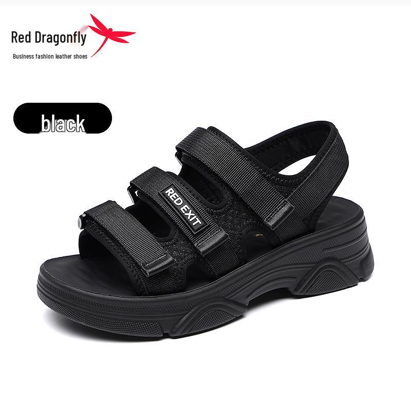 Red Dragonfly 2024 Women s Summer Sport Sandals - Fashionable Outdoor Platform Beach Shoes 40 чёрный