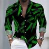 2026 New Men's Shirt Fashion Printed Long Sleeve Shirt Trendy Collar