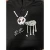 Mens Oversized Graphic Hoodie With Printed Letter Design Casual Long Sleeve Sweatshirt Streetwear