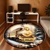 1PC Train Winter Office Round Area Rug, Under Office Chairs Bedroom Living Room Home Decor,Carpet for Office, -1110266