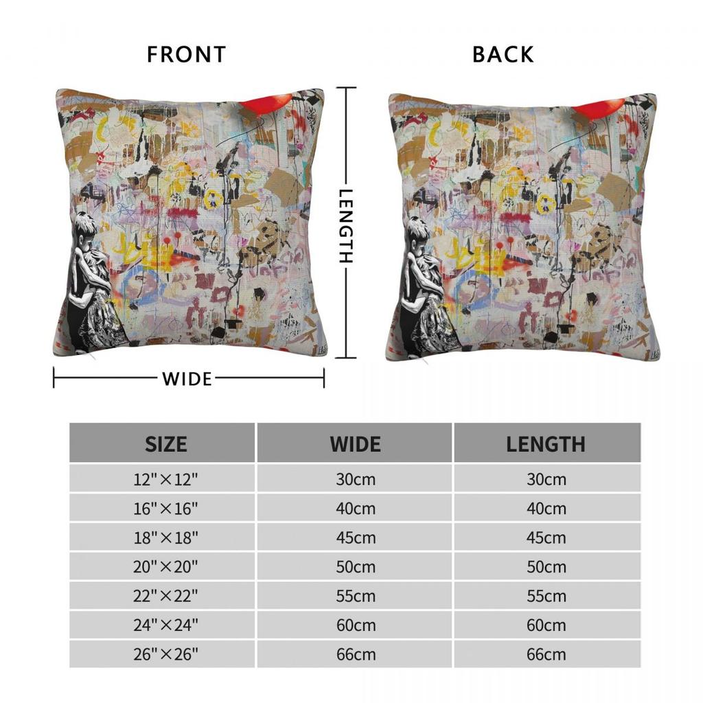 Banksy Pop Art Graffiti Square Pillowcase Polyester Linen Velvet Pattern Decorative Pillow Case Home Cushion Cover 18"