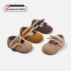 Spring 2026: Baby Girl Walker Bow Flats - Soft Sole Leather Shoes for Toddlers